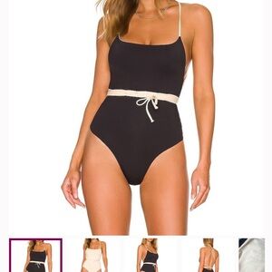 KYA Black and Tan Reversible Swim Suit